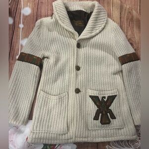 Vtg 70s Robert Lewis SKUA Wool Jacket Cardigan - Thunderbird - Lined - L